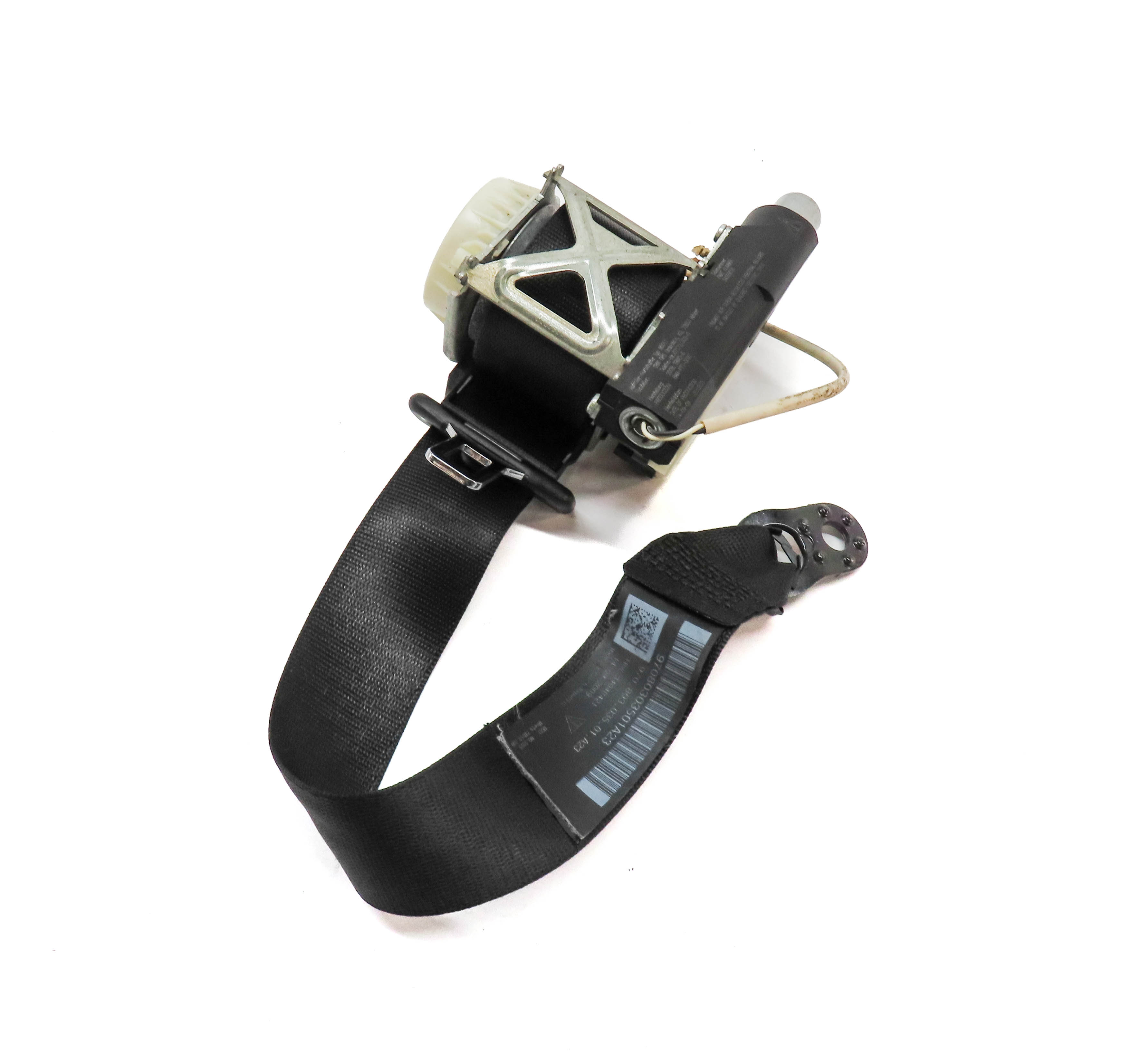 2010 PORSCHE PANAMERA (970 G1) REAR LEFT SEAT SEATBELT RETRACTOR (Black) — exact item pictured